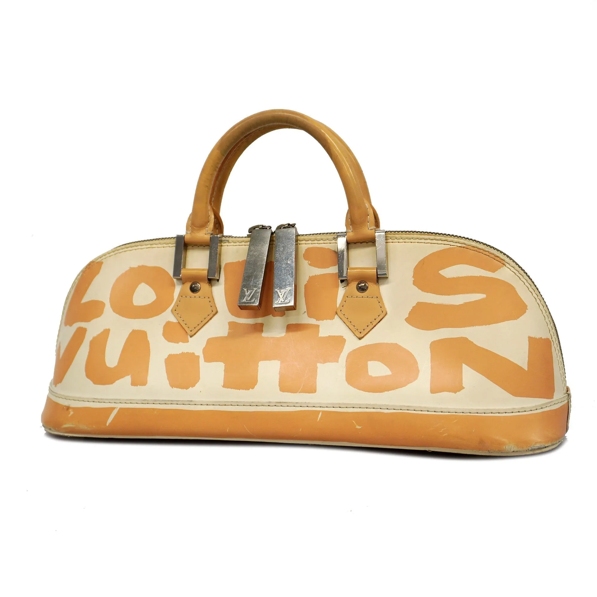 LOUIS VUITTONAuth  Monogram Graffiti Alma Horizontal M92176 Women's Handbag Beig
