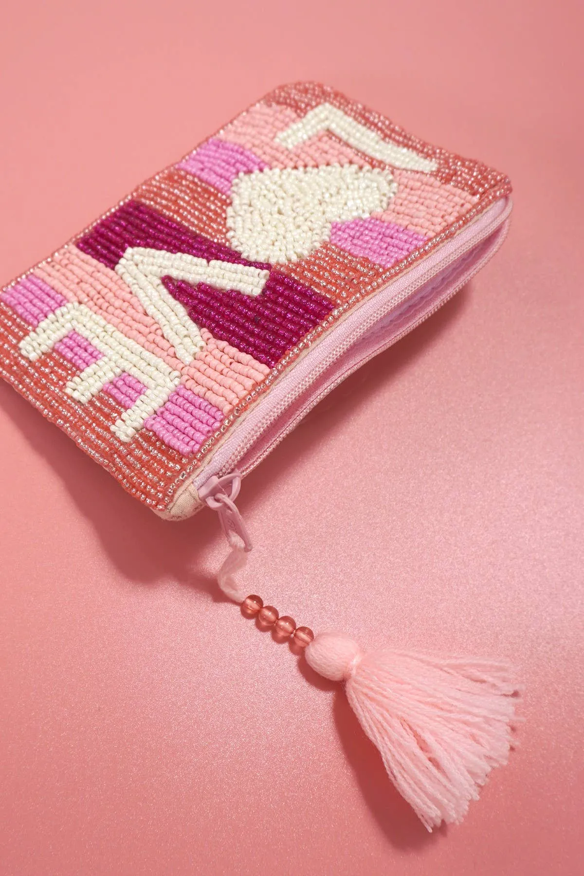 LOVE SEED BEAD RAINBOW COIN PURSE