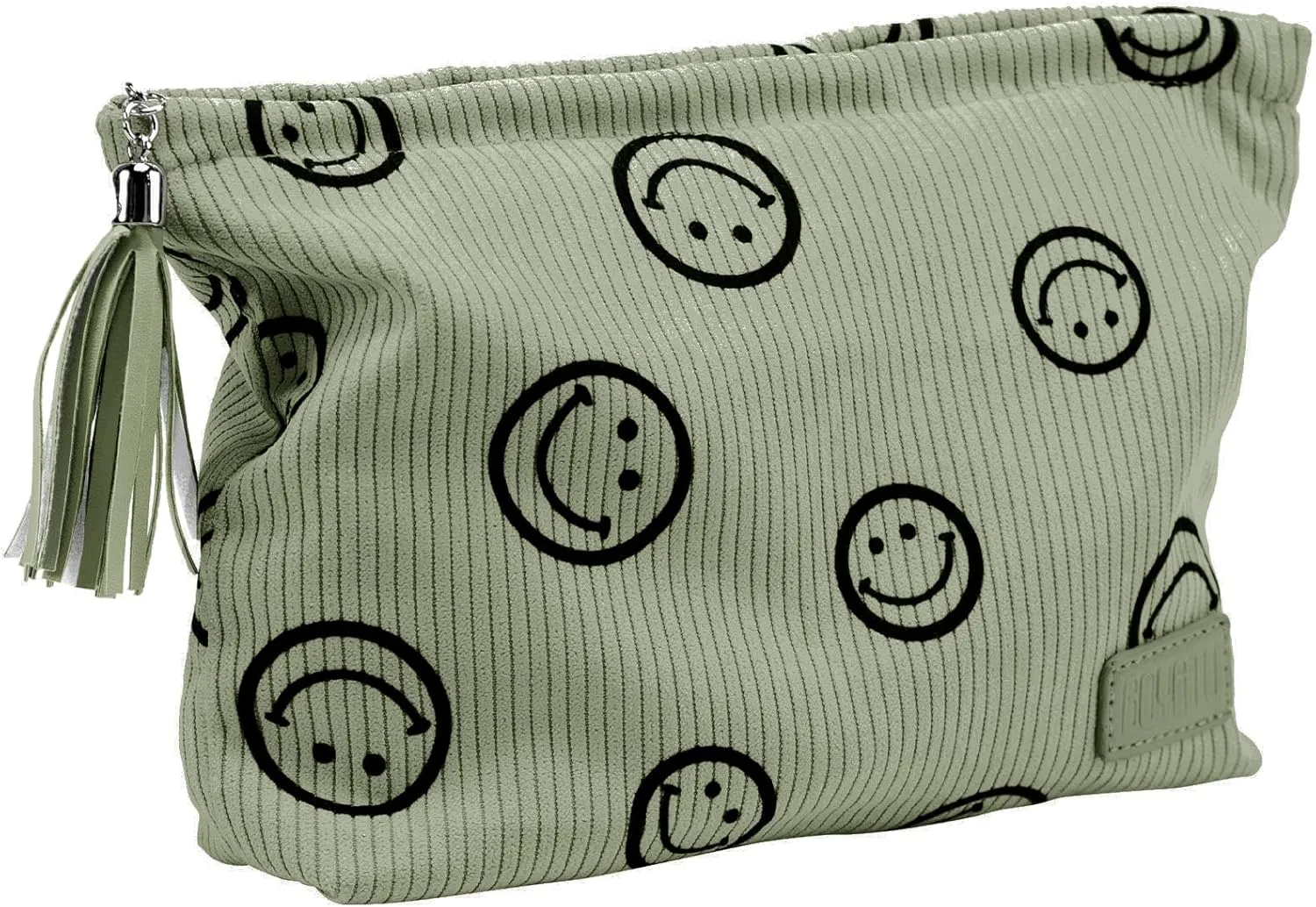 Makeup Bag Small Cosmetic Pouch: Cosmetic Bag for Purse - Cute Make up Bags with Tassel - Gifts for Teen Girl (03-Green)