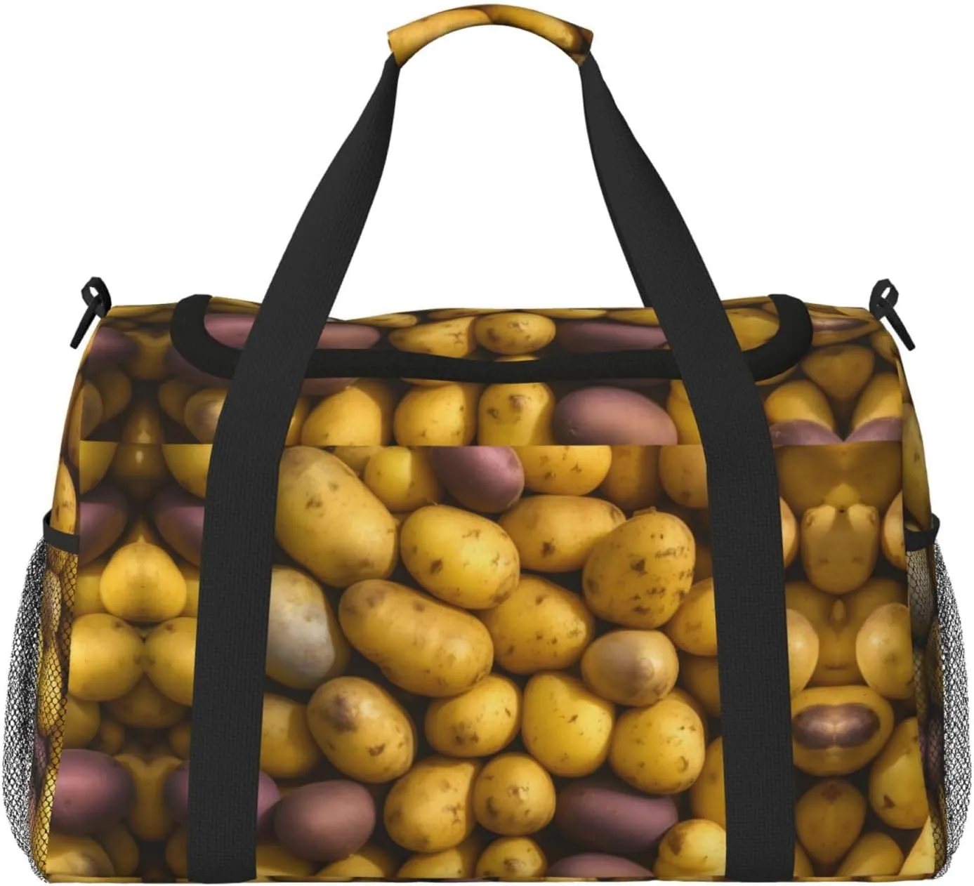 many Potatoes print Large Canvas Travel Duffel Bag Weekender Bags for Women Overnight Bag Carry On Tote Bag