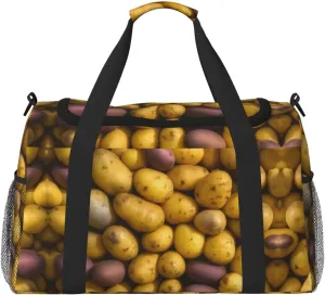 many Potatoes print Large Canvas Travel Duffel Bag Weekender Bags for Women Overnight Bag Carry On Tote Bag