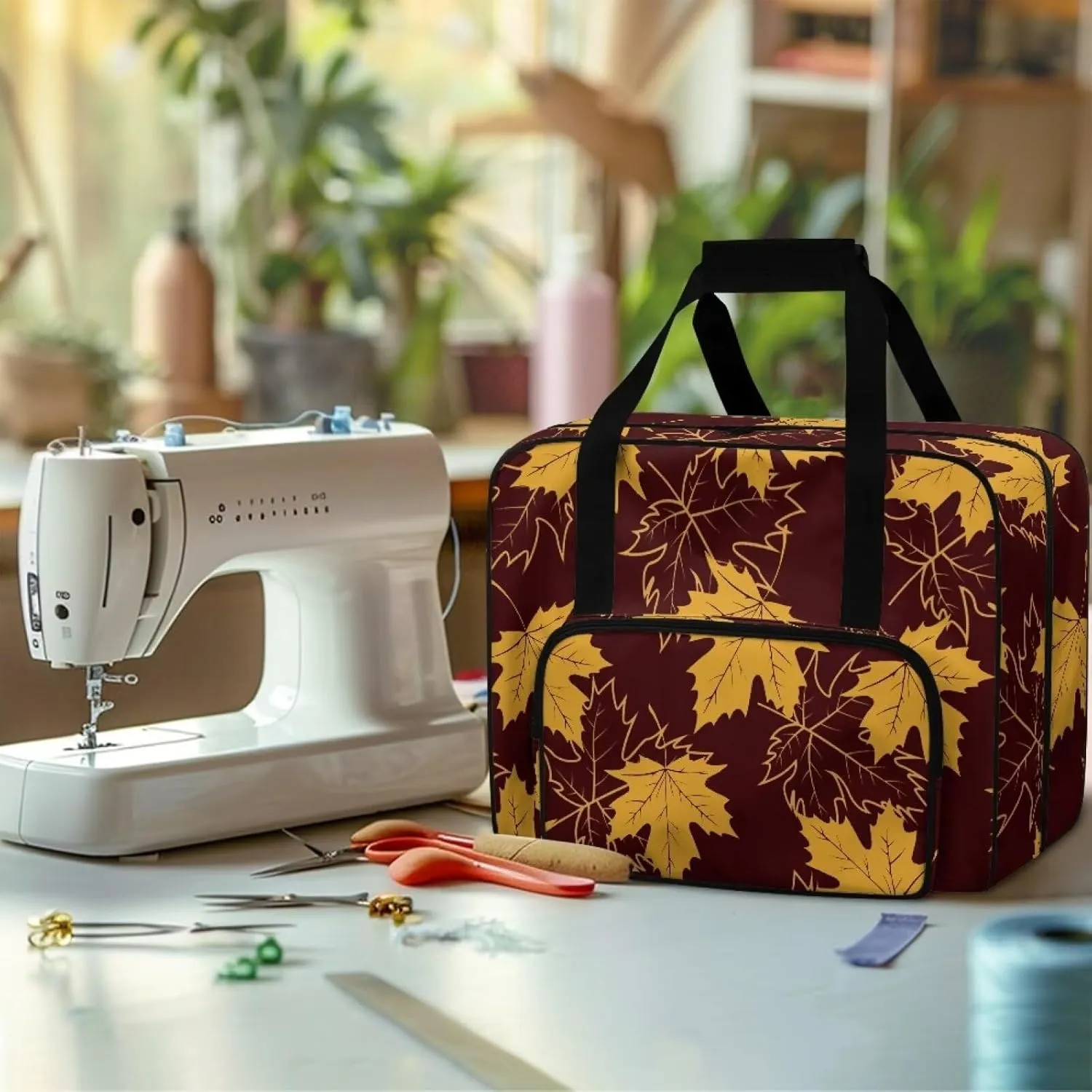 Maple Leaf Sewing Machine Bag Useful Storage Bags Fashion Large Capacity Home Assortment Case Organize