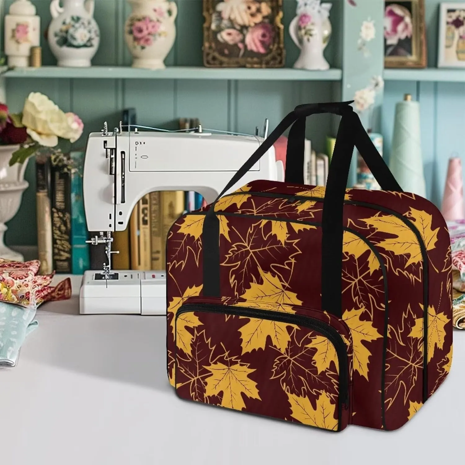 Maple Leaf Sewing Machine Bag Useful Storage Bags Fashion Large Capacity Home Assortment Case Organize