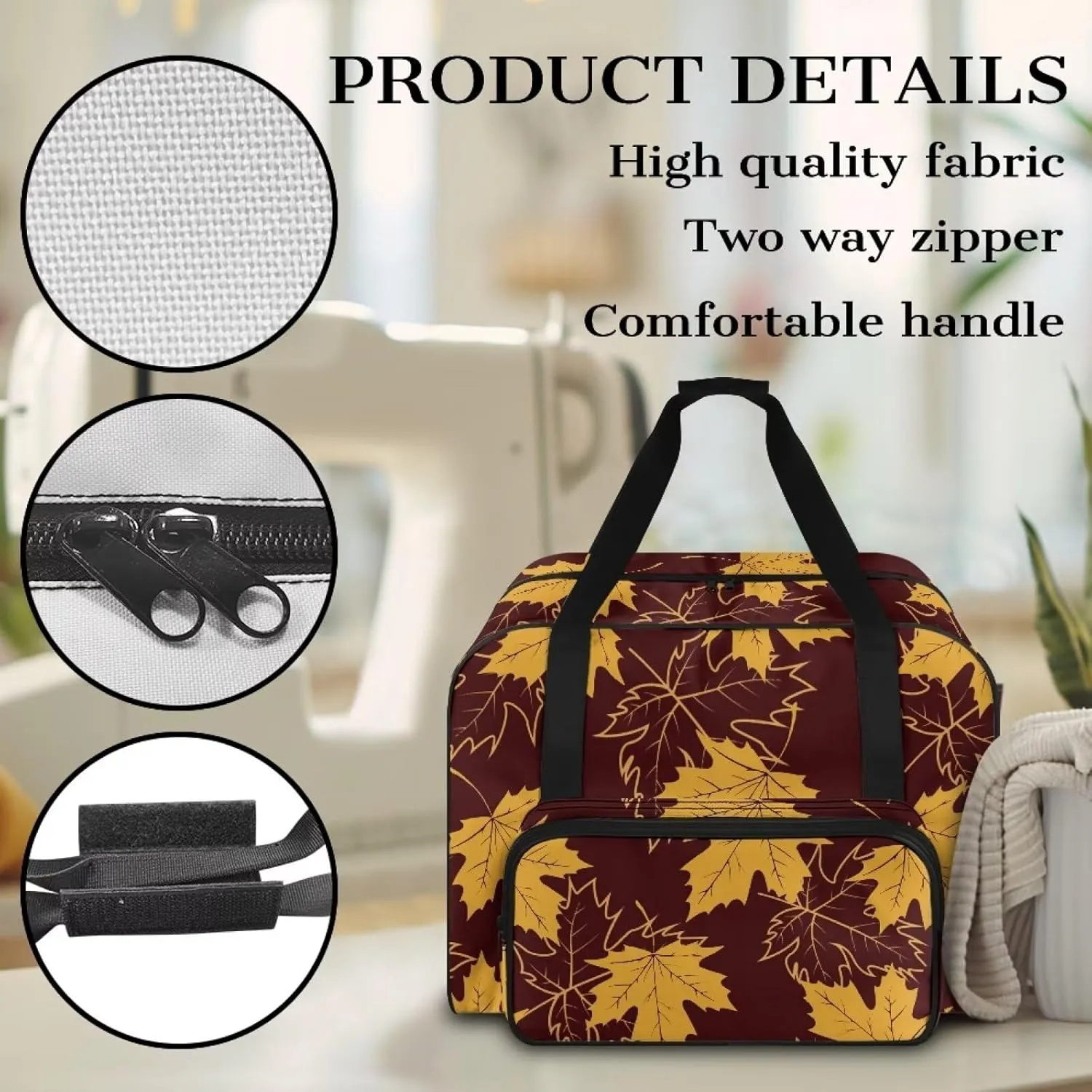 Maple Leaf Sewing Machine Bag Useful Storage Bags Fashion Large Capacity Home Assortment Case Organize
