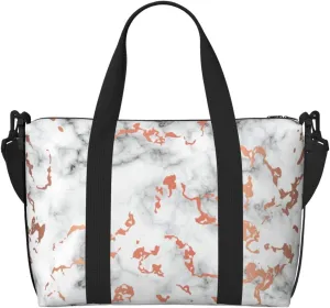 Marble Texture Copper Splatter Print Weekender Bag Sport Gym Bag Women Men Hospital Bag Personal Travel Bag Carryon Bag