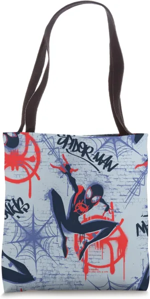 Marvel Spider-Man Into the Spider-Verse Graffiti Print Tote Bag