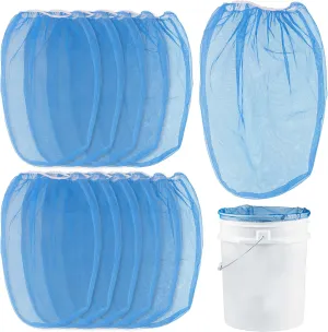 Master Elite 5 Gallon Paint & Liquid Strainer Filter Bag with Pure Blue Fine Nylon Mesh, Pack of 12 - Used in 5 Gallon Buckets, Disposable Filtering Bag, Elastic Top Opening - Hydroponics, Gardening