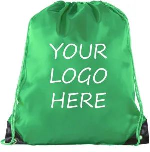 Mato & Hash Custom Bags With Your Logo | Promotional Drawstring Backpack - 100PK Forest Green CE2500