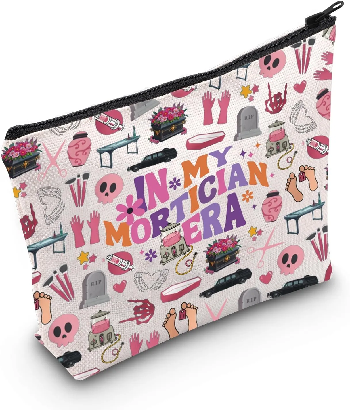 MEIKIUP Mortician Gift In My Mortician Era Makeup Bag Last Responder Undertaker Gift Funeral Director Toiletry Bags (Mortician Bag)