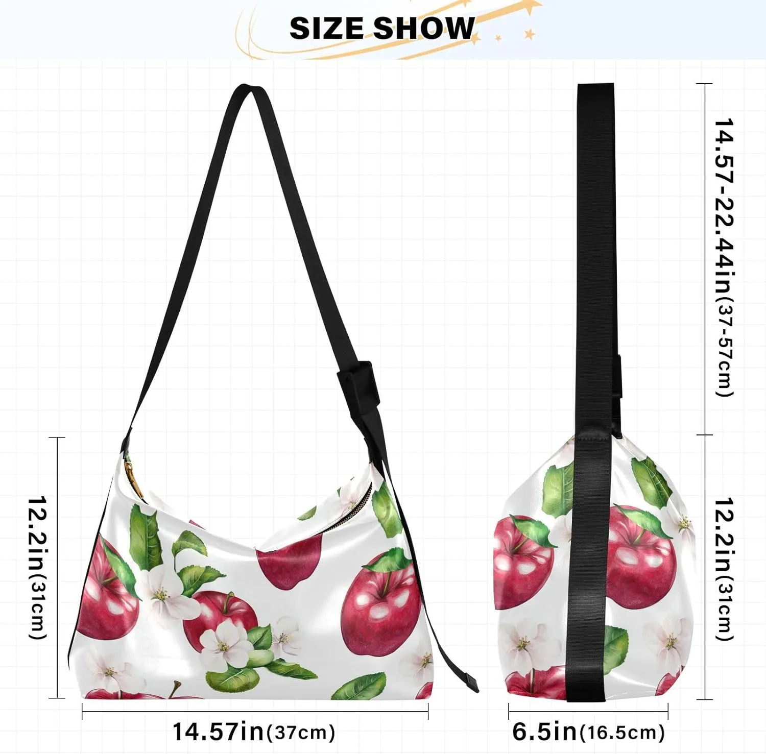Men Crossbody Wallet Purse Leather Men Bags Shoulder Crossbody Sling Bag Fresh Pomegranate Fruit White