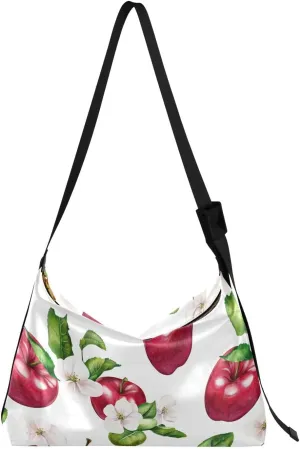 Men Crossbody Wallet Purse Leather Men Bags Shoulder Crossbody Sling Bag Fresh Pomegranate Fruit White