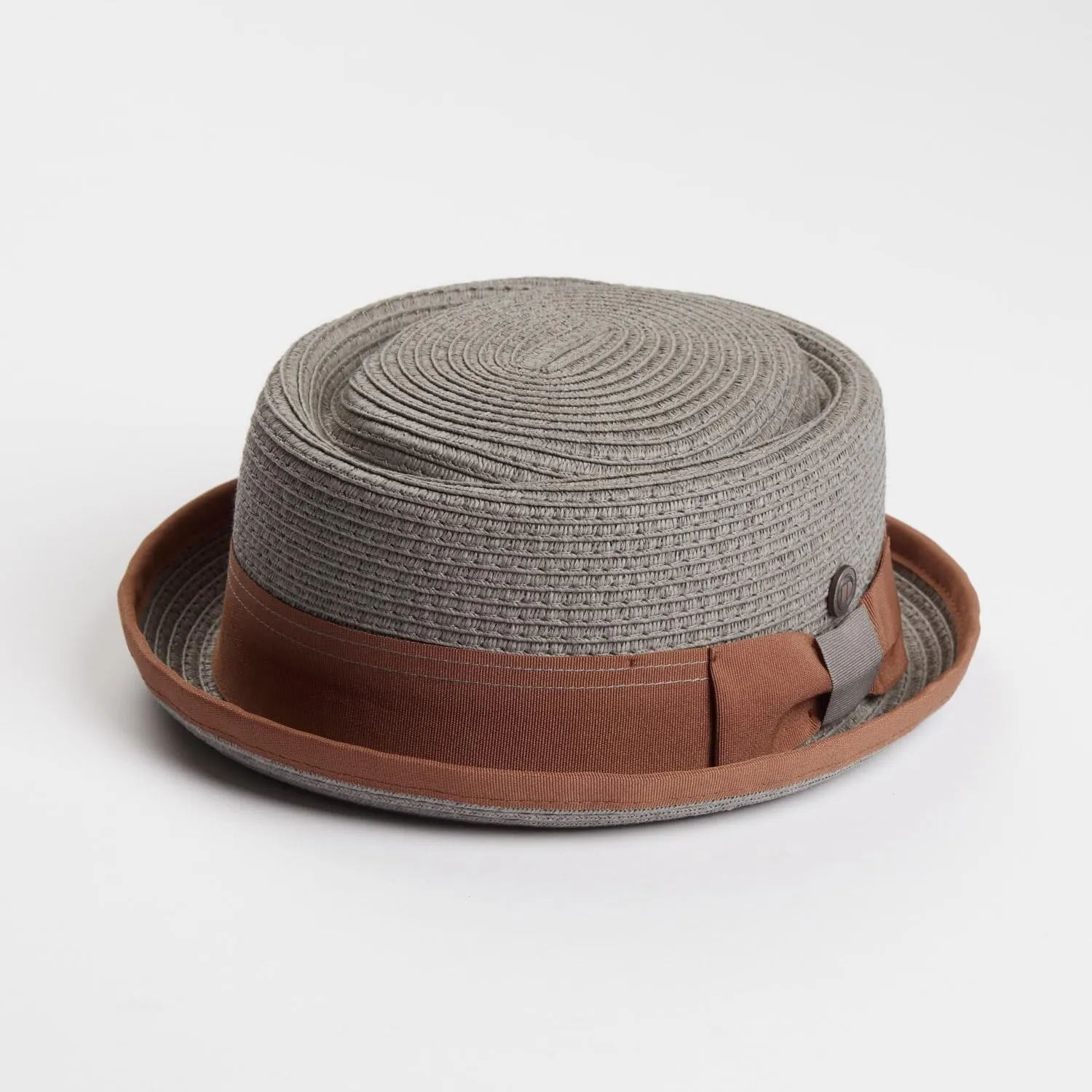 Mens Summer Paper Straw Skimpy Brim Retro Porkpie Hat