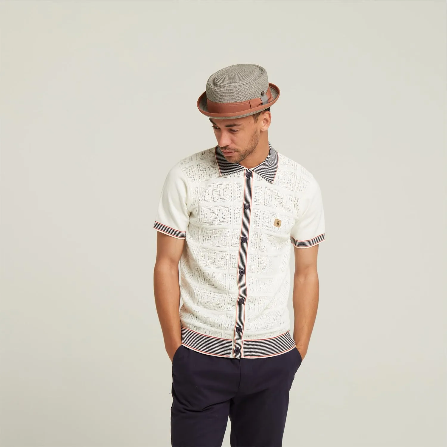 Mens Summer Paper Straw Skimpy Brim Retro Porkpie Hat