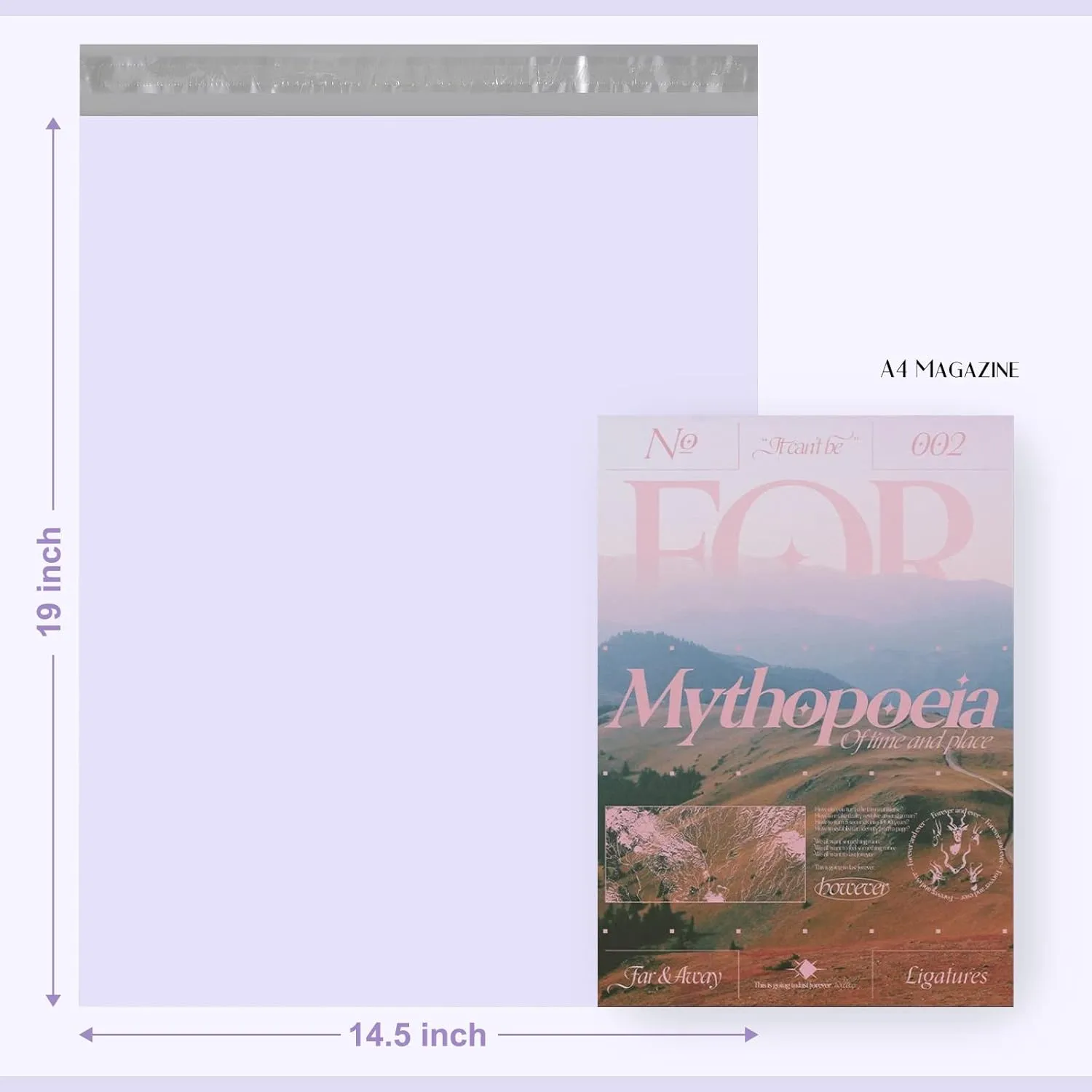 Metronic Poly Mailers 14.5X19 100 Pack, Strong Adhesive Shipping Bags for Clothing, Waterproof and Tear-Proof Packaging Bags Mailers Poly Bags for Shipping Envelopes in Lilac Purple