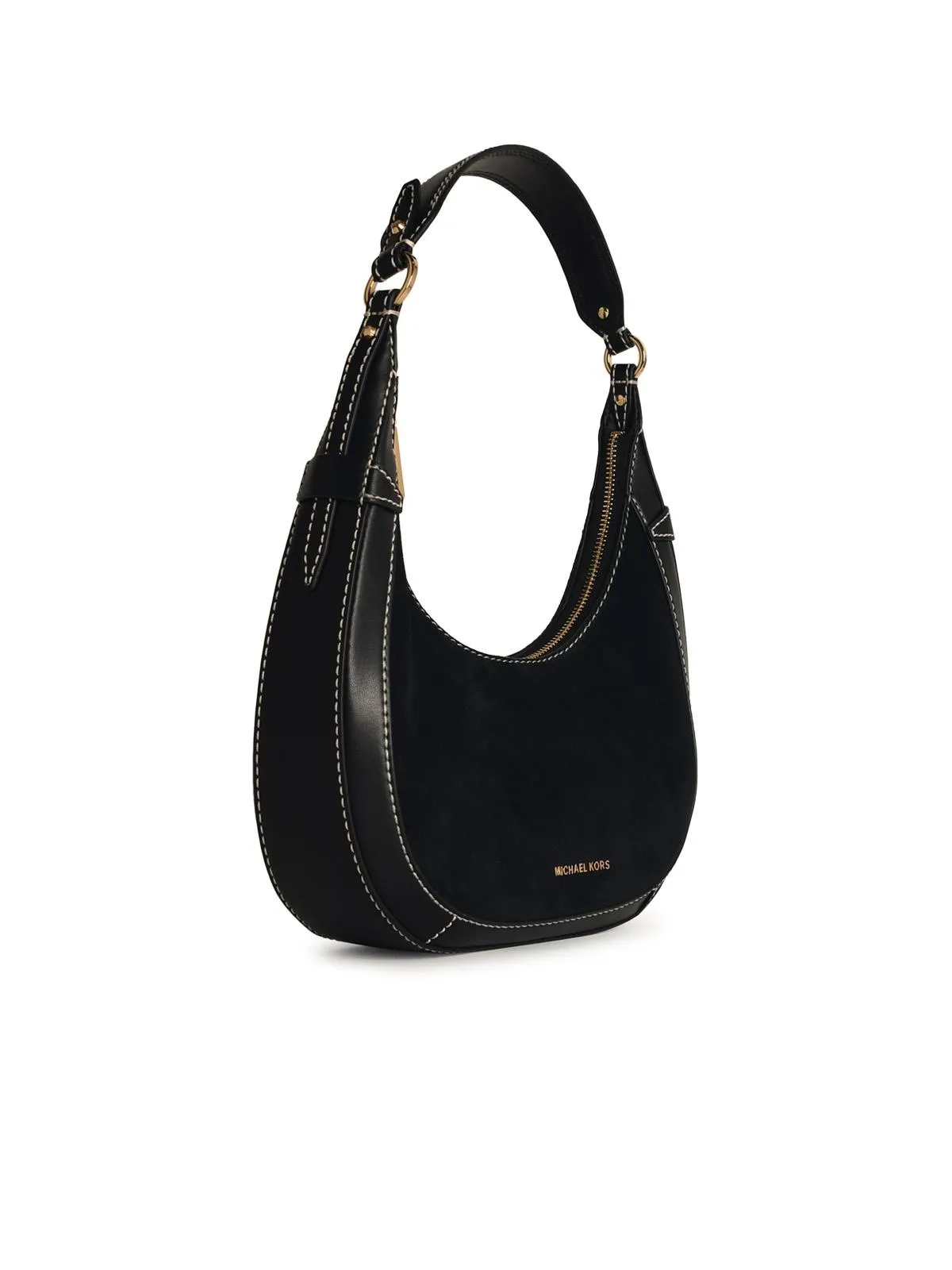 Michael Michael Kors 'Preston' Black Lear Shoulder Bag