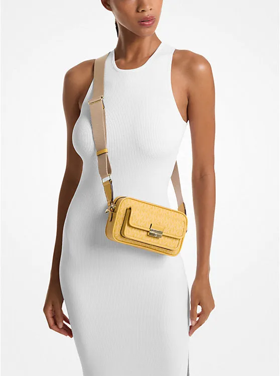 Micheal Kors Bradshaw Extra-Small Signature Logo Camera Crossbody Bag Daisy Yellow