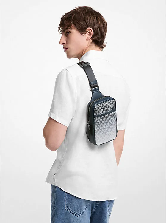Micheal Kors Cooper Medium Ombre Logo Sling Pack Navy