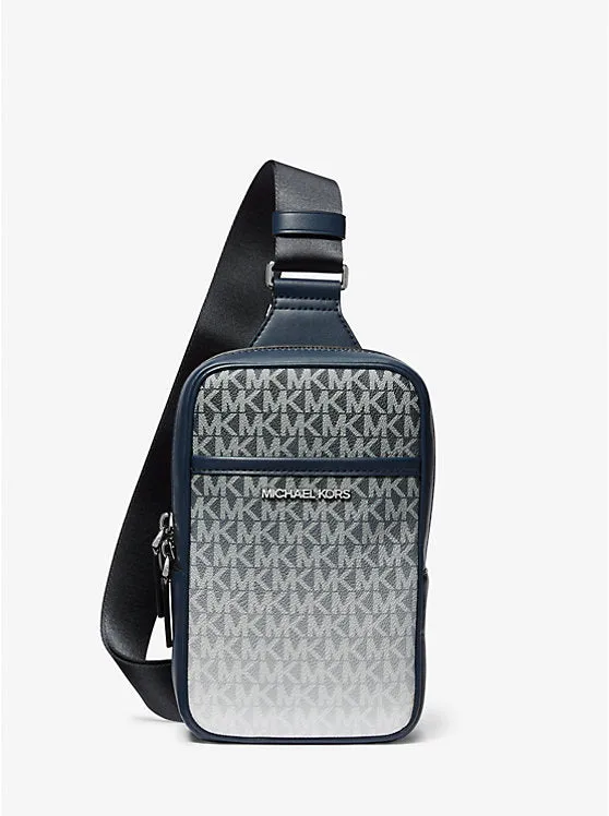 Micheal Kors Cooper Medium Ombre Logo Sling Pack Navy