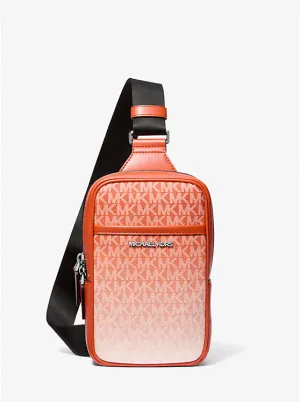 Micheal Kors Cooper Medium Ombre Logo Sling Pack Red Clay
