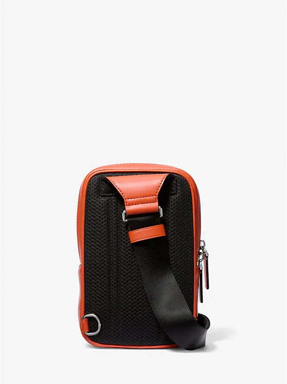 Micheal Kors Cooper Medium Ombre Logo Sling Pack Red Clay