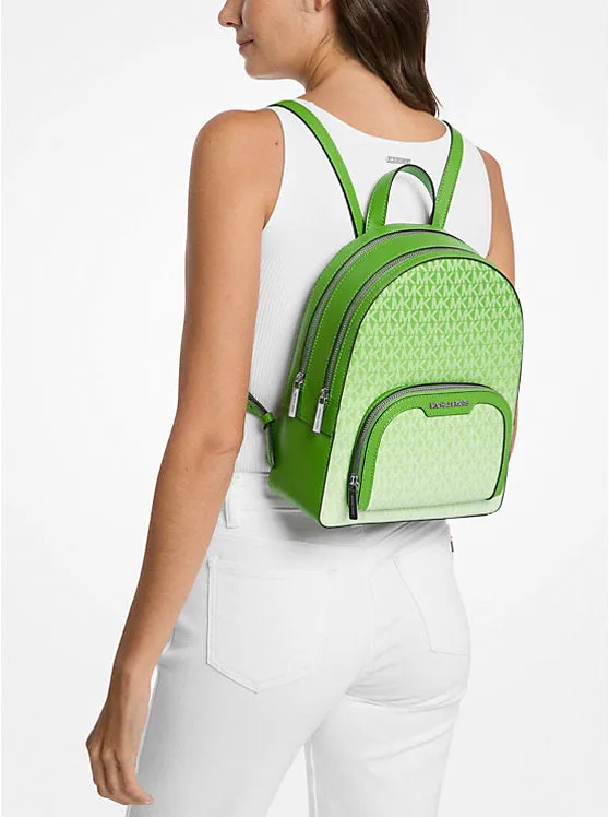 Micheal Kors Jaycee Medium Ombre Signature Logo Backpack Jungle