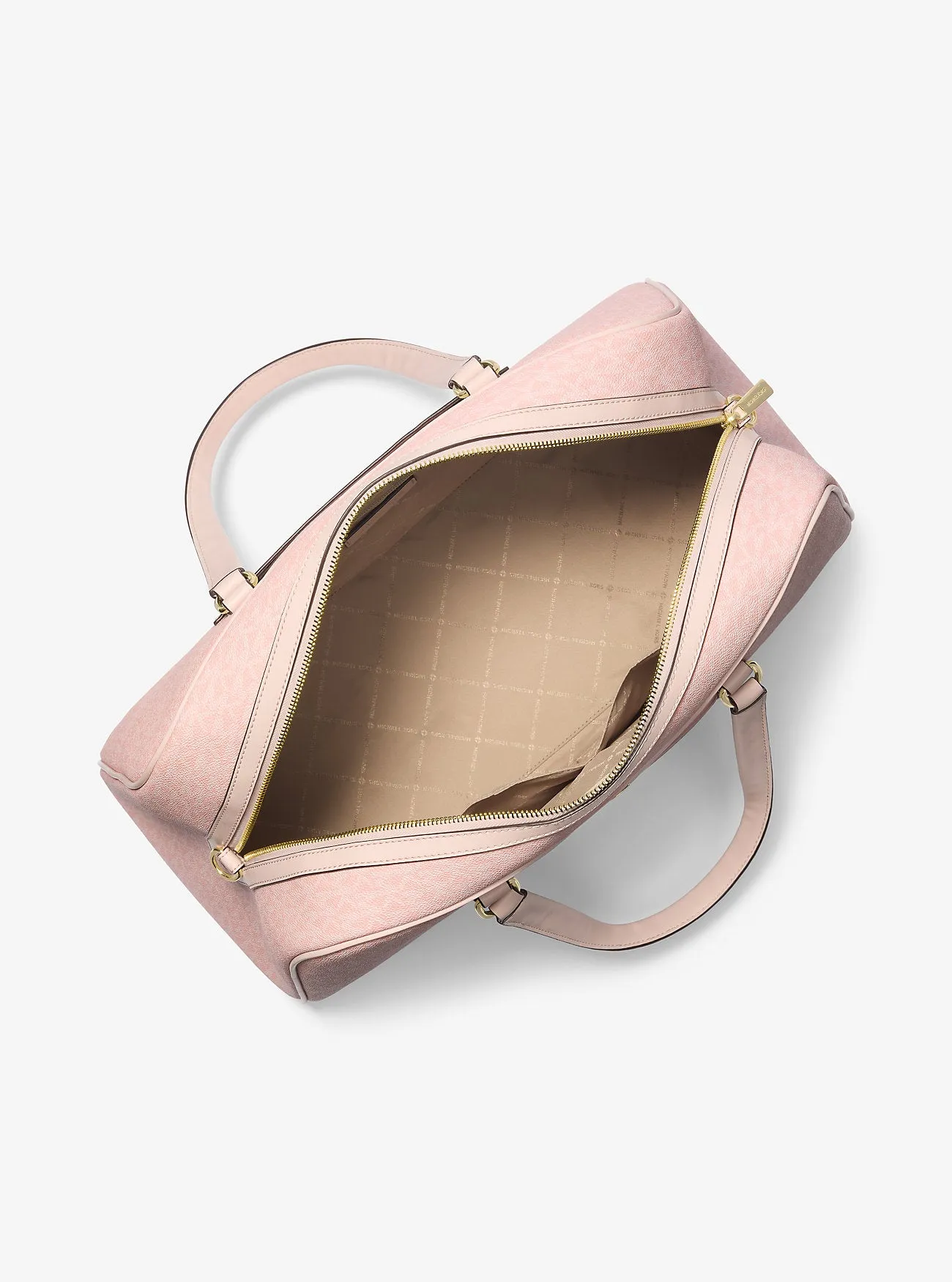 Micheal Kors Jet Set Travel Extra-Large Signature Logo Weekender Bag Lt Powder Blush