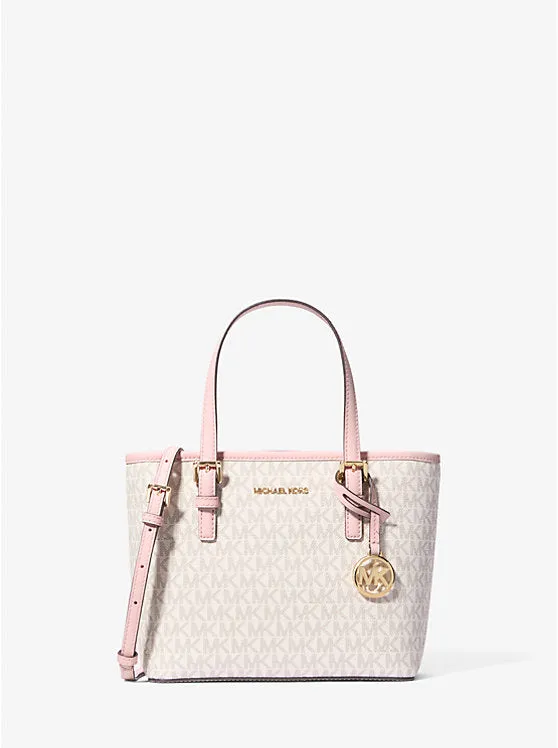 Micheal Kors Jet Set Travel Extra-Small Logo Top-Zip Tote Bag Pwd Blsh Mlt