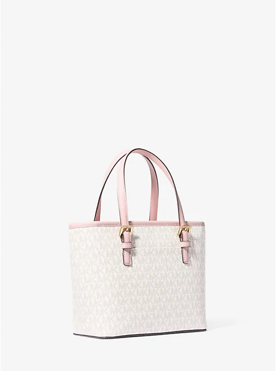 Micheal Kors Jet Set Travel Extra-Small Logo Top-Zip Tote Bag Pwd Blsh Mlt