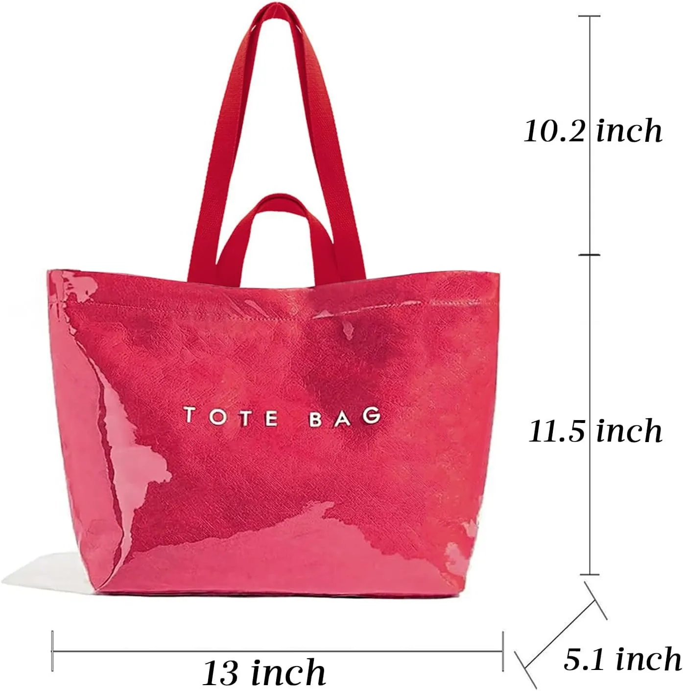 MINGRI Large Tote Bags for Women PVC Clear Totes Bag Plastic Carry All Bag Kraft Paper Shoulder Handbag Hobo for Work Travel