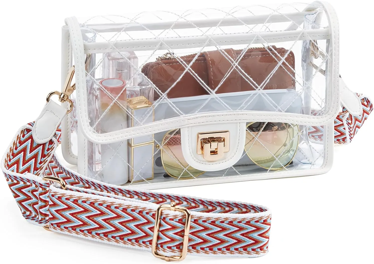 Missnine Clear Bag for Stadium Events Clear Crossbody Purse Stadium Approved Women Transparent Shoulder Bag for Concerts