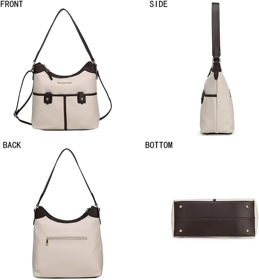 MKF Collection Shoulder Bags for Women, Crossbody Vegan Leather Handbag Purse, Top-Handle Hobo Tote Bag