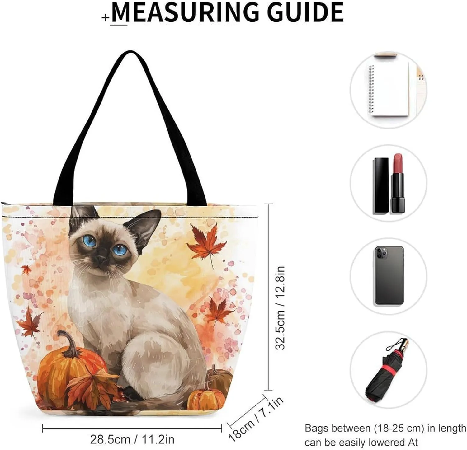 MoBlinko Cat Fall Women Tote Bags Yoga Reusable Grocery Bagsshoulder Bag Handbag with Zipper