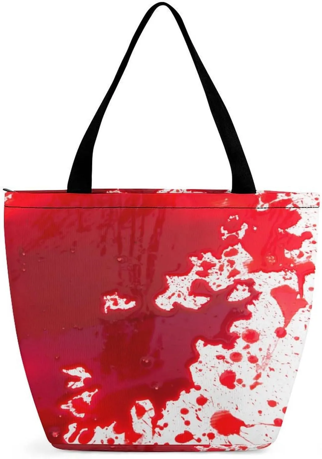 MoBlinko Halloween Red Blood Splatter Women Tote Bags Yoga Reusable Grocery Bagsshoulder Bag Handbag with Zipper