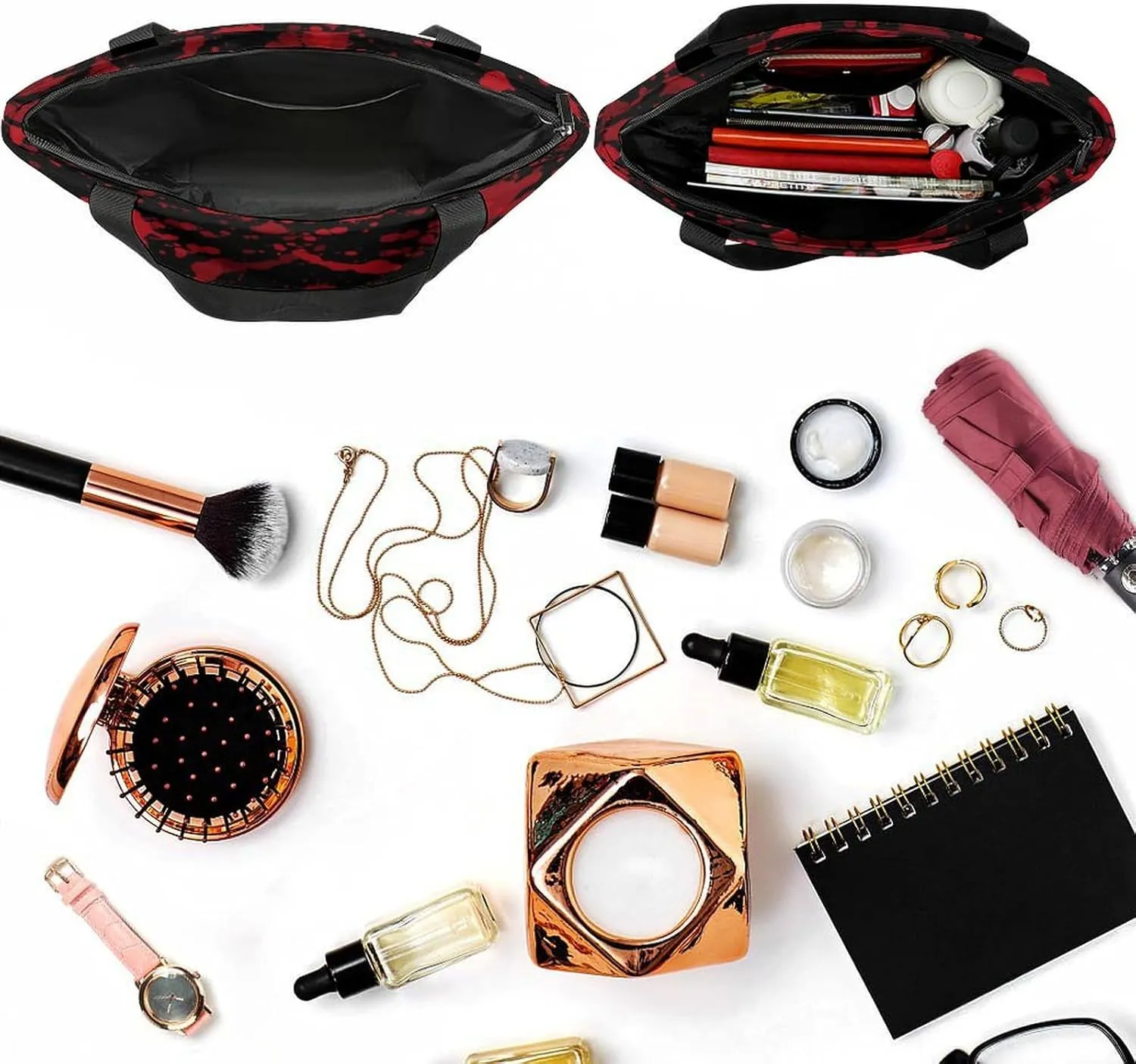 MoBlinko Halloween Red Blood Splatter Women Tote Bags Yoga Reusable Grocery Bagsshoulder Bag Handbag with Zipper