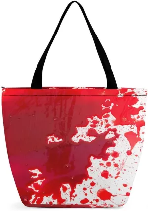 MoBlinko Halloween Red Blood Splatter Women Tote Bags Yoga Reusable Grocery Bagsshoulder Bag Handbag with Zipper