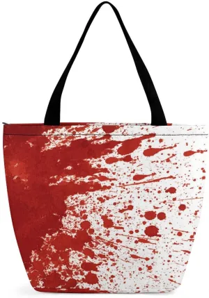 MoBlinko Halloween Red Blood Splatter Women Tote Bags Yoga Reusable Grocery Bagsshoulder Bag Handbag with Zipper