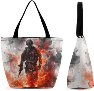 MoBlinko Patriotic Memorial Day Tote Bag for Women Reusable Handbags Shoulder Bags with Zipper for Yoga Grocery Gifts