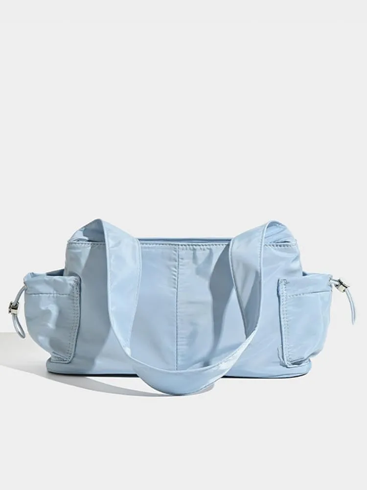 Molodo Women's Shoulder Bag Bow Tassel Shoulder Bag Casual Multipocket Nylon Underarm Bag Hobo Purses