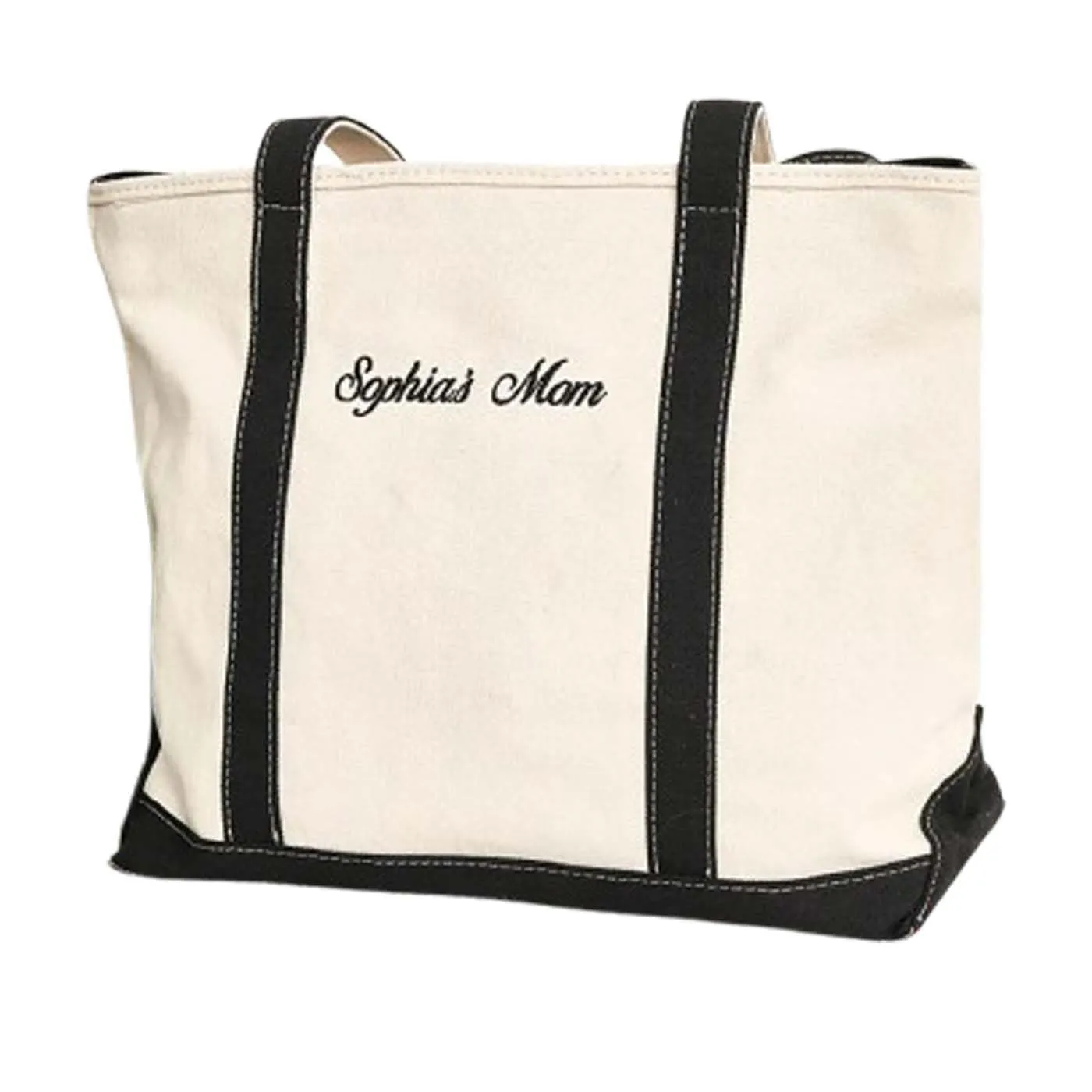 Monogrammed Canvas Beach Tote Bag - Custom Embroidered Preppy Boat Bag, Lightweight Reusable Grocery Bag for Women, Personalized Gift for Her,Bridesmaid Bags