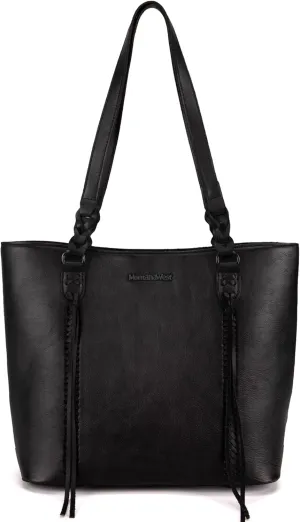 Montana West Genuine Leather Tote Bags for Women Shoulder Purses Tassel Handbag
