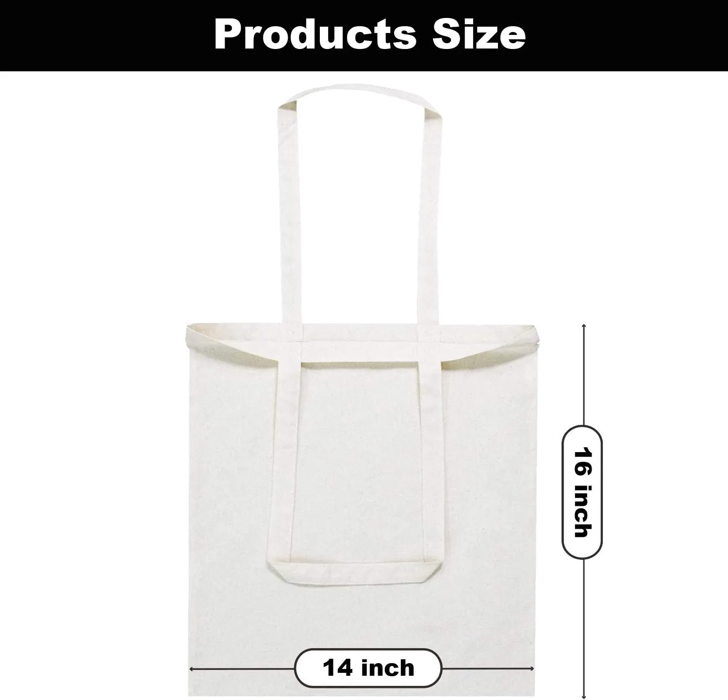 Muka Custom Print 12PCS Canvas Reusable Recycled Grocery Tote Bag, Add Your Image Text Logo for DIY & present, 14" W x 16" H
