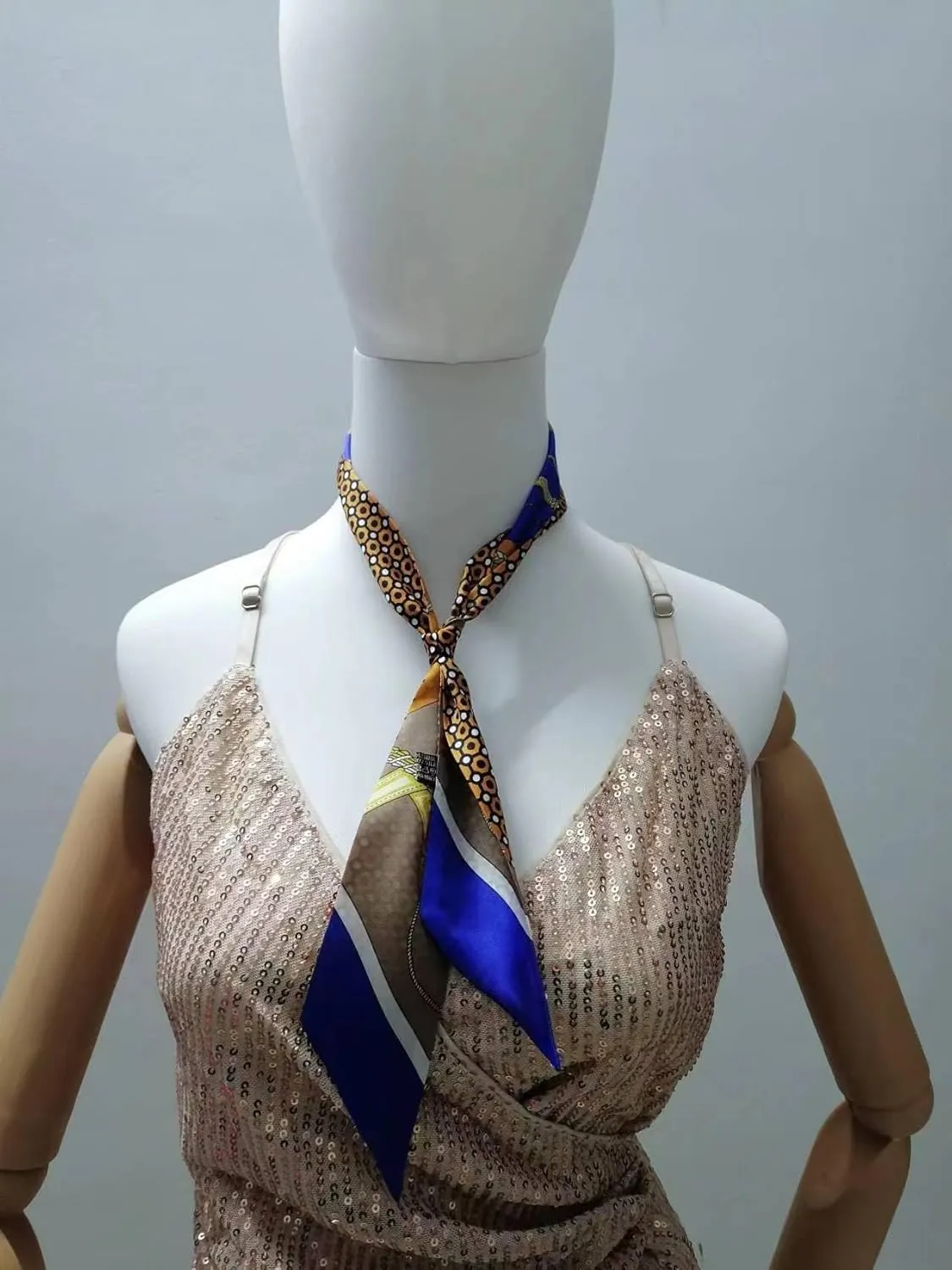 Mulberry Silk Scarf for Handbags,Bags, and Purse，2 Pcs 2"x35" Hair Ribbon Skinny Neck Fashion Scarves for Women