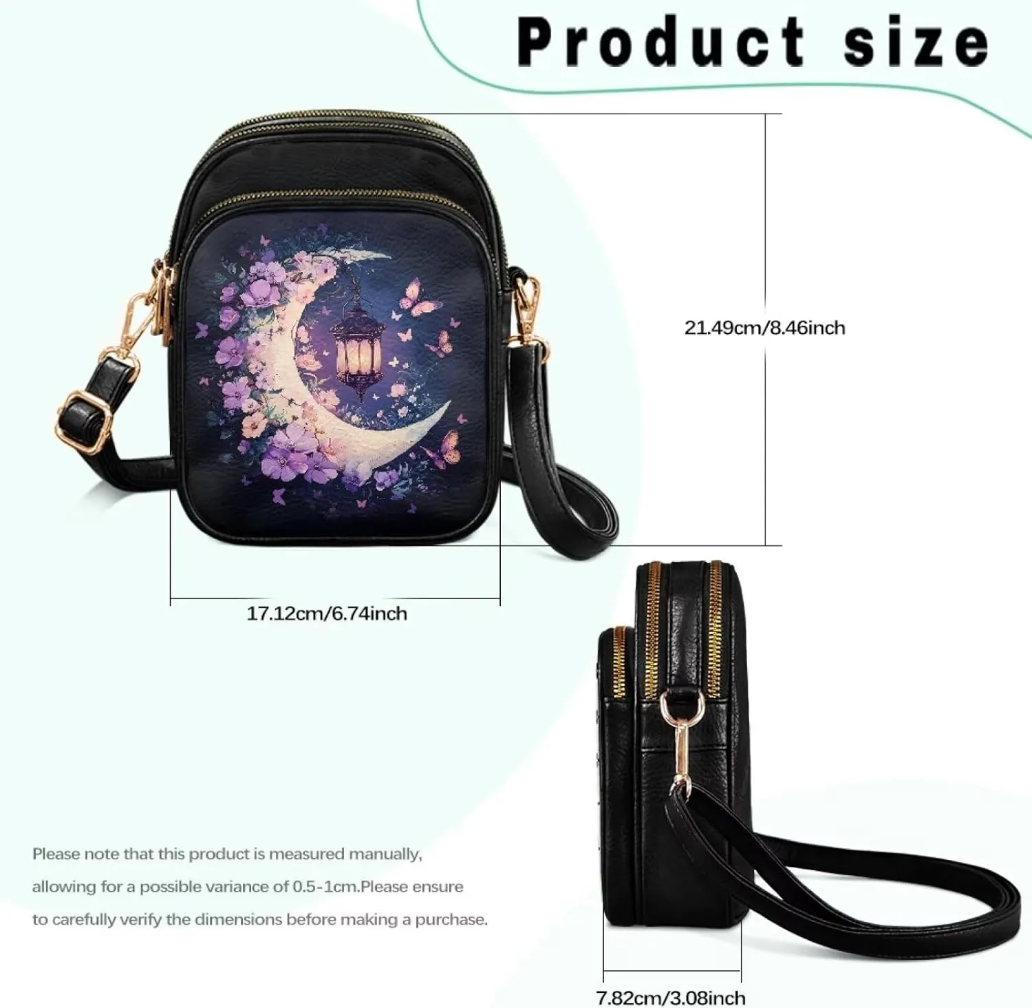 Multi Pocket PU Leather Crossbody Bag Shoulder Handbags Sling Bag Messenger Bags with Adjustable Strap