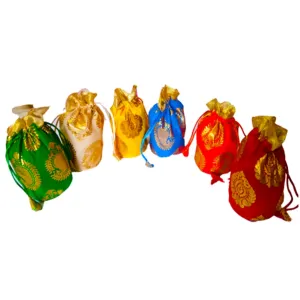 Multicolored Printed Return Gift Potli Bags Shagun Pouches Potli Bag For Wedding