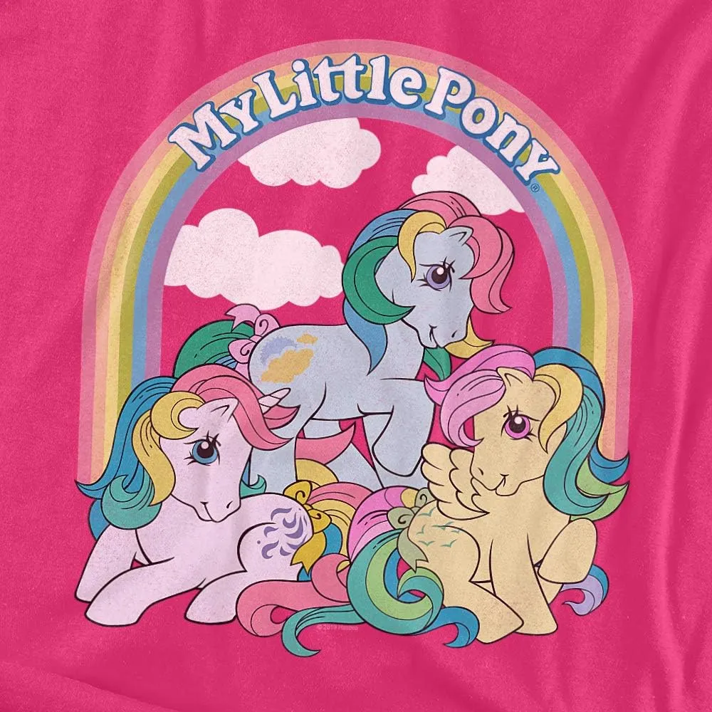 My Little Pony Retro Under The Rainbow Unisex Adult T Shirt for Men and Women