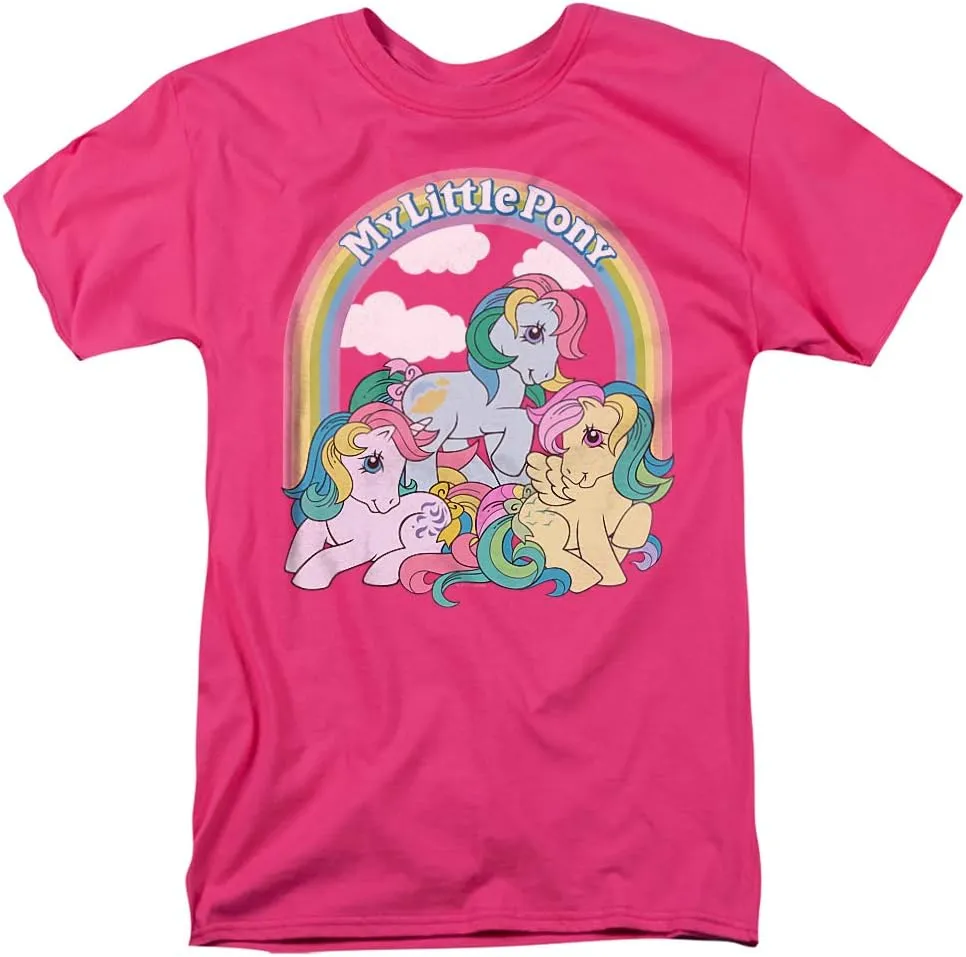 My Little Pony Retro Under The Rainbow Unisex Adult T Shirt for Men and Women