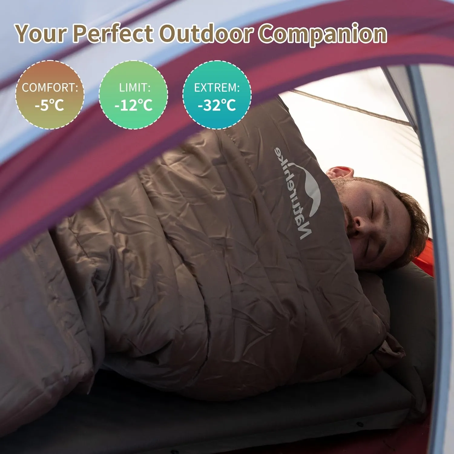 Naturehike Sleeping Bags for Adults, 23-39℉ Mummy Backpacking Sleeping Bag, 0 Degree Lightweight Sleeping Bag Warm for Camping, Hiking