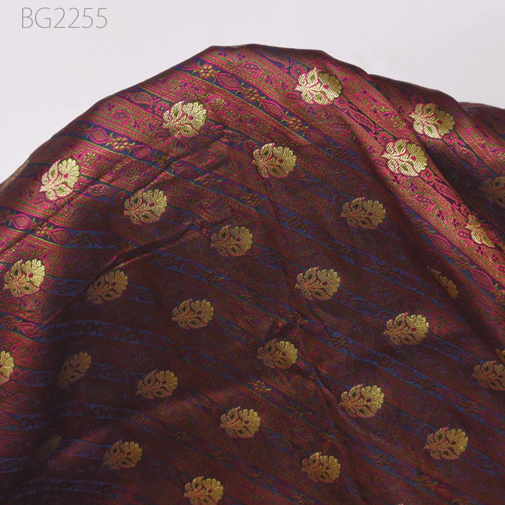 Navy Blue Indian Jacquard Dress Material Brocade Bridal Wedding Dresses Fabric By The Yard Crafting Sewing Silk Curtains Making Duvet Covers