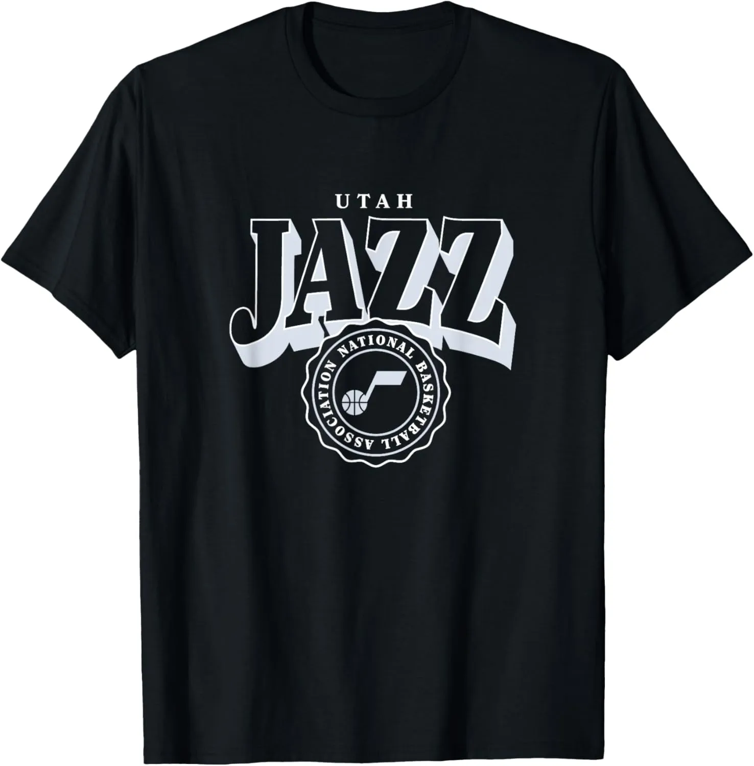 NBA - Utah Jazz Arched Crest Logo Black T-Shirt