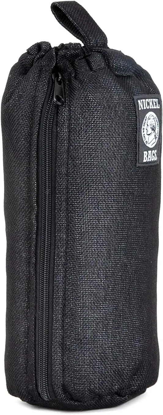 Nickel Bags Padded Drawstring Duffle Tube | Heavy Duty Duffle Bag with Protective Hemp Exterior for (10 Inch, Black)